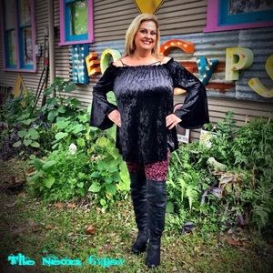 Velvet Bell Sleeve Tunic